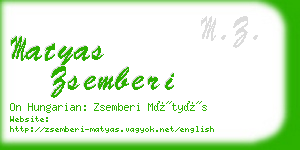 matyas zsemberi business card